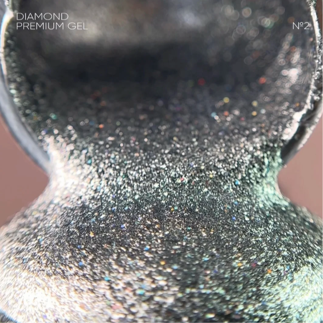 NAILSOFTHENIGHT Diamond Premium Gel Polish 02 – Silber Holo mit feiner Metallfolie, 5 ml