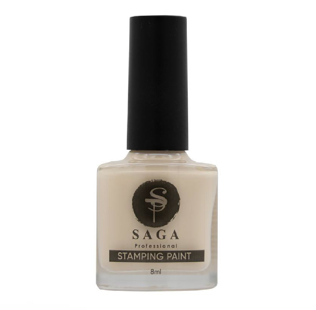 SAGA PROFESSIONAL Stempellack Nr. 23 – zartes Elfenbein mit klebriger Schicht, 8 ml