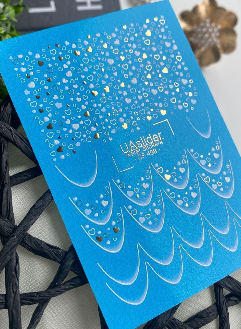 UA Slider CF 498 – Blaue Herzen & Folien-Glanz