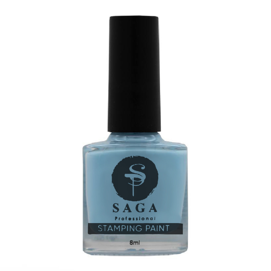 SAGA PROFESSIONAL Stempellack Nr. 20 – Hellblau mit klebriger Schicht, 8 ml