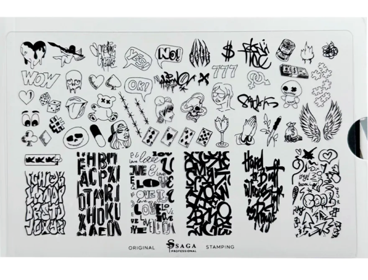SAGA PROFESSIONAL Stamping-Schablone 02
Schnell. Kreativ. Makellos.
Dein Schlüssel zu professionellem Nailart – auch ohne Vorkenntnisse!