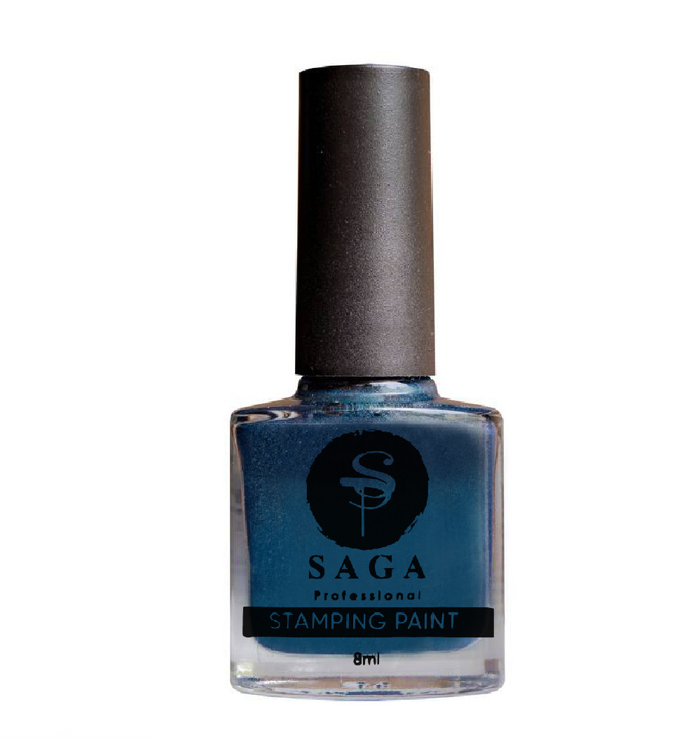 SAGA PROFESSIONAL Stempellack Nr. 18 – Tiefes Smaragd mit Schimmer, 8 ml