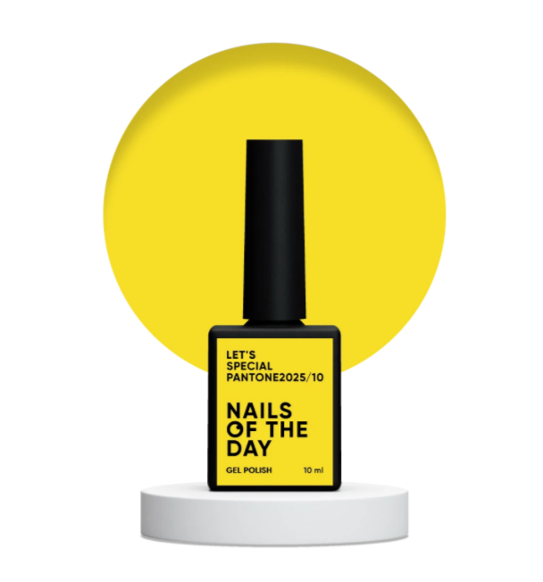 NAILSOFTHEDAY Let’s Special Pantone2025/10
Sonniges Gelb, 10 ml
Strahlend, energiegeladen und einfach unwiderstehlich – der Farbton für selbstbewusste Auftritte.