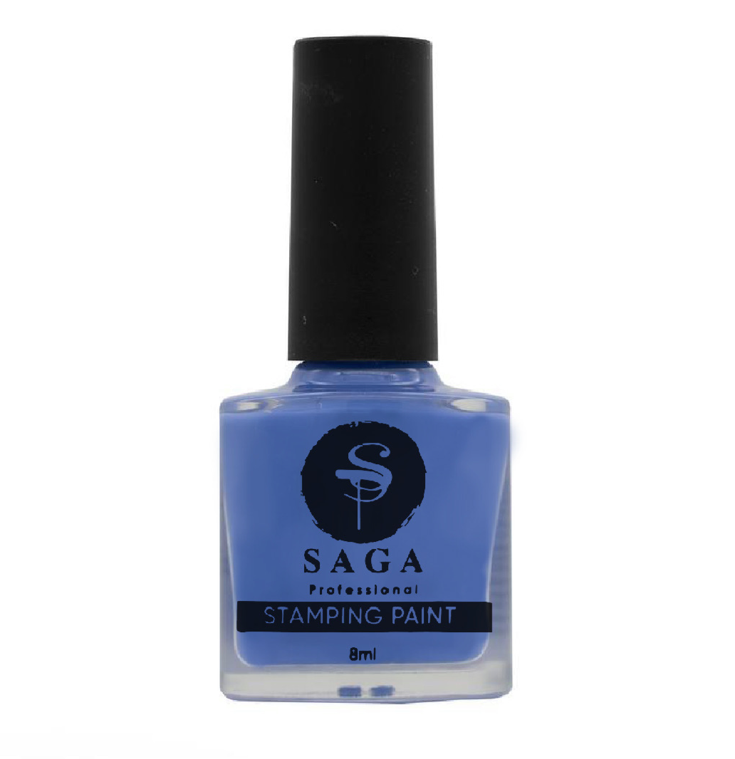 SAGA PROFESSIONAL Stempellack Nr. 13 – Kornblumenblau mit klebriger Schicht, 8 ml