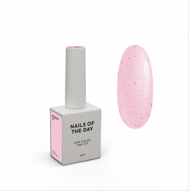 NAILSOFTHEDAY Gel Polish Blossom – Zartrosa mit Goldflakes, 10 ml