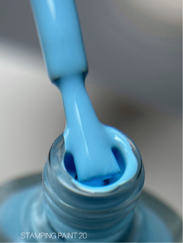 SAGA PROFESSIONAL Stempellack Nr. 20 – Hellblau mit klebriger Schicht, 8 ml