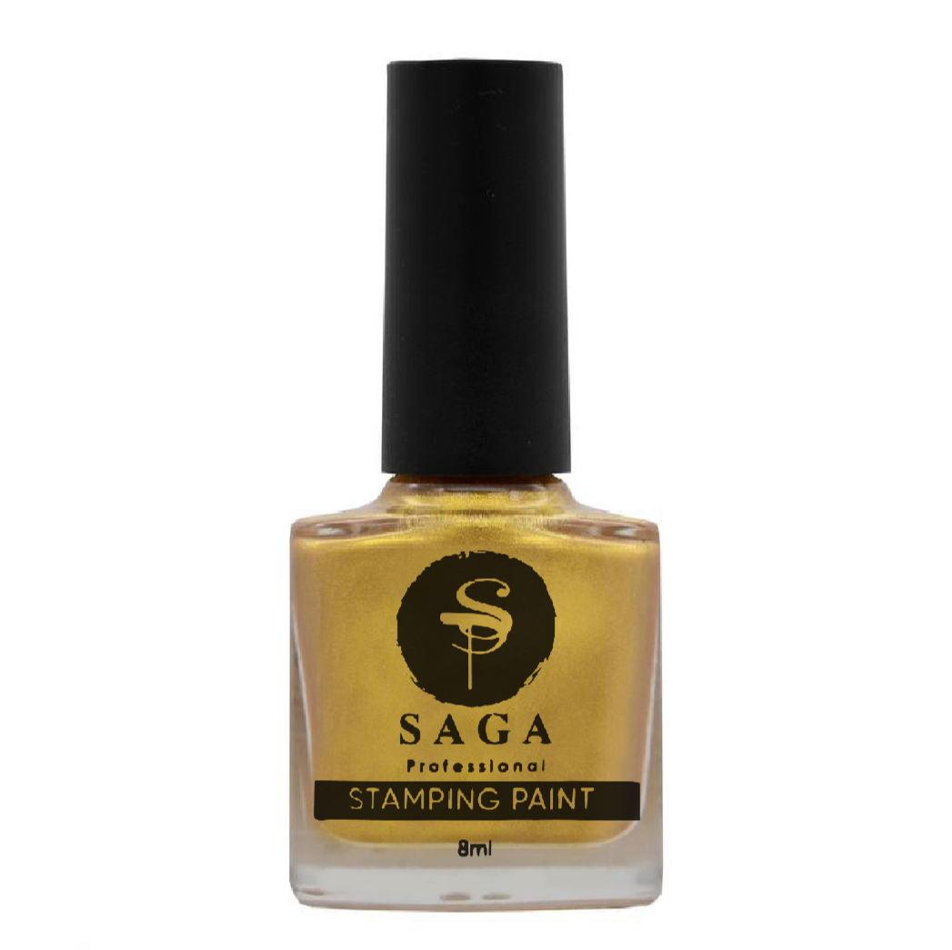 SAGA PROFESSIONAL Stempellack Nr. 11 – Intensives Gold mit Glanz, 8 ml