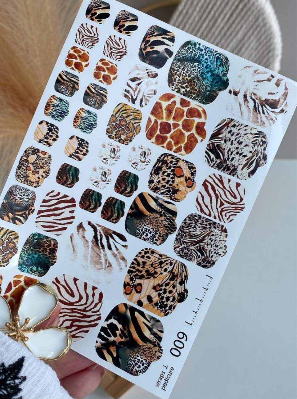 Wraps für Pediküre Nr. 009 – Wild Animal Mix