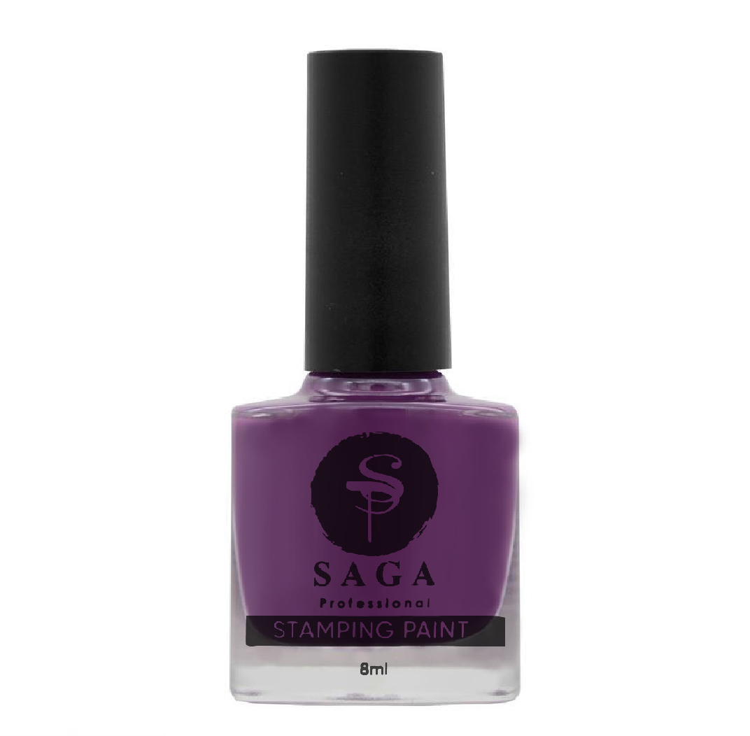 SAGA PROFESSIONAL Stempellack Nr. 29 – kraftvolles Violett mit Schwitzschicht, 8 ml