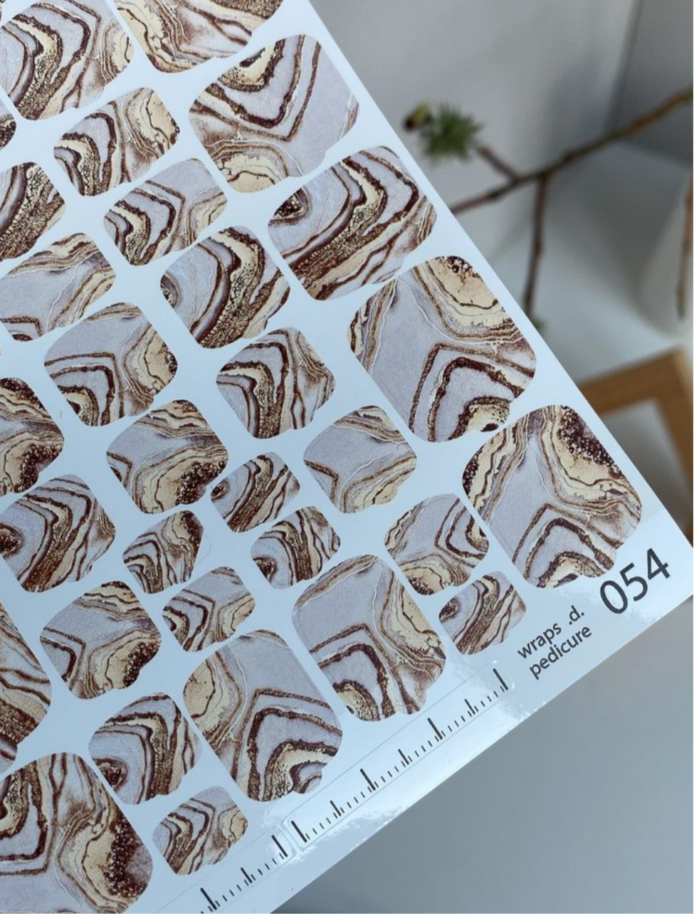 Wraps für Pediküre Nr. 054 – Marmor-Look Beige