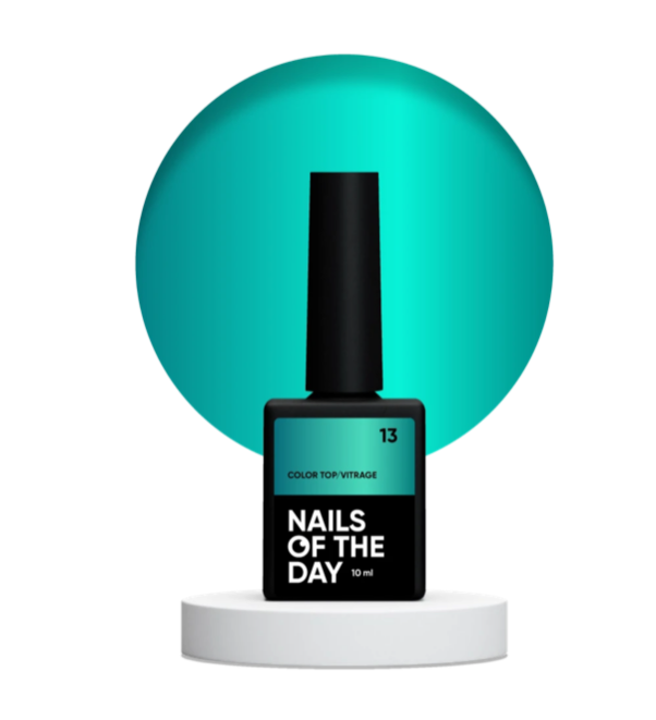 NAILSOFTHEDAY Color Top/Vitrage 13 – halbtransparenter, tiefes Meeresblau Vitrage-Topcoat, 10 ml