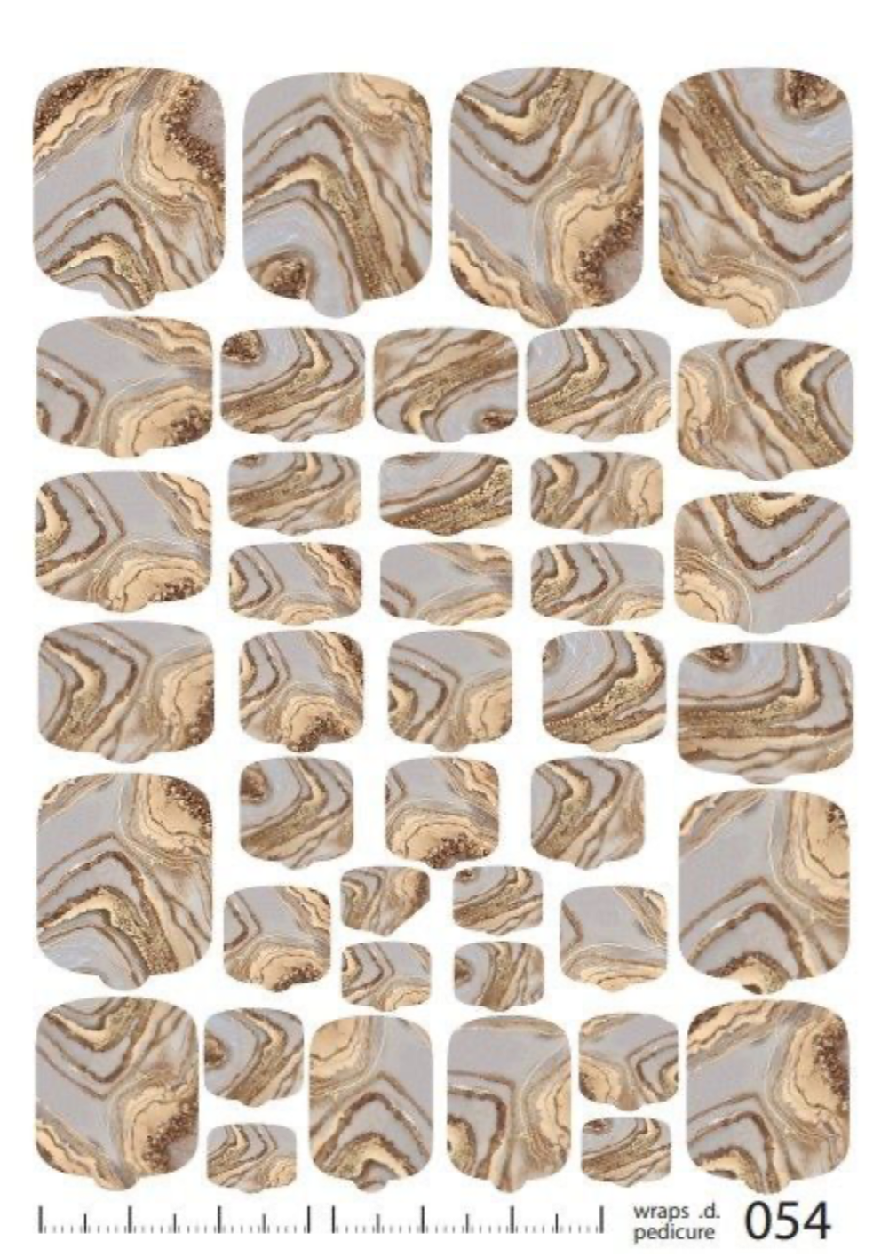 Wraps für Pediküre Nr. 054 – Marmor-Look Beige