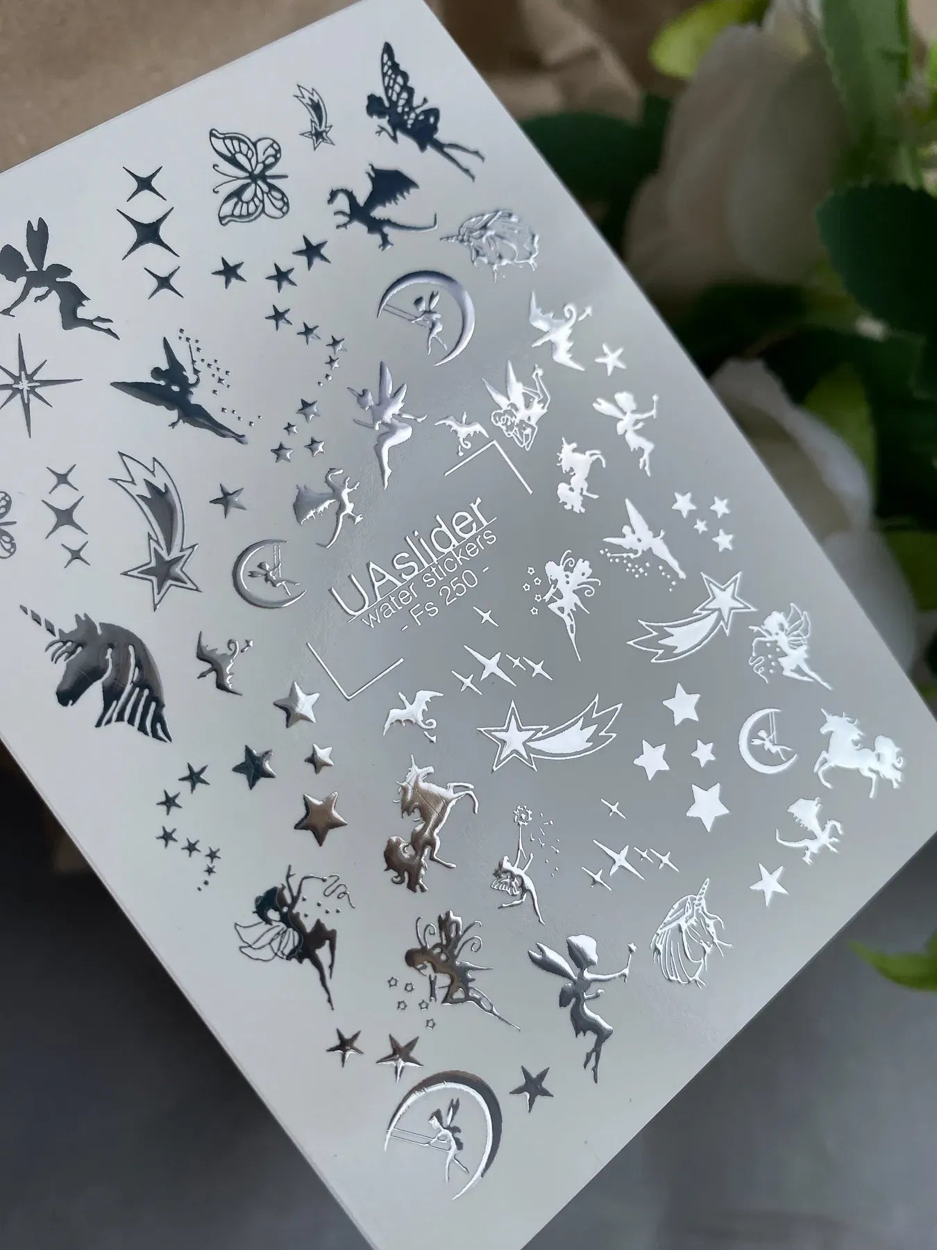Slider-Design FS 250 | Wasser-Decals mit Silberfolie | Fairy, Sterne & Fantasy