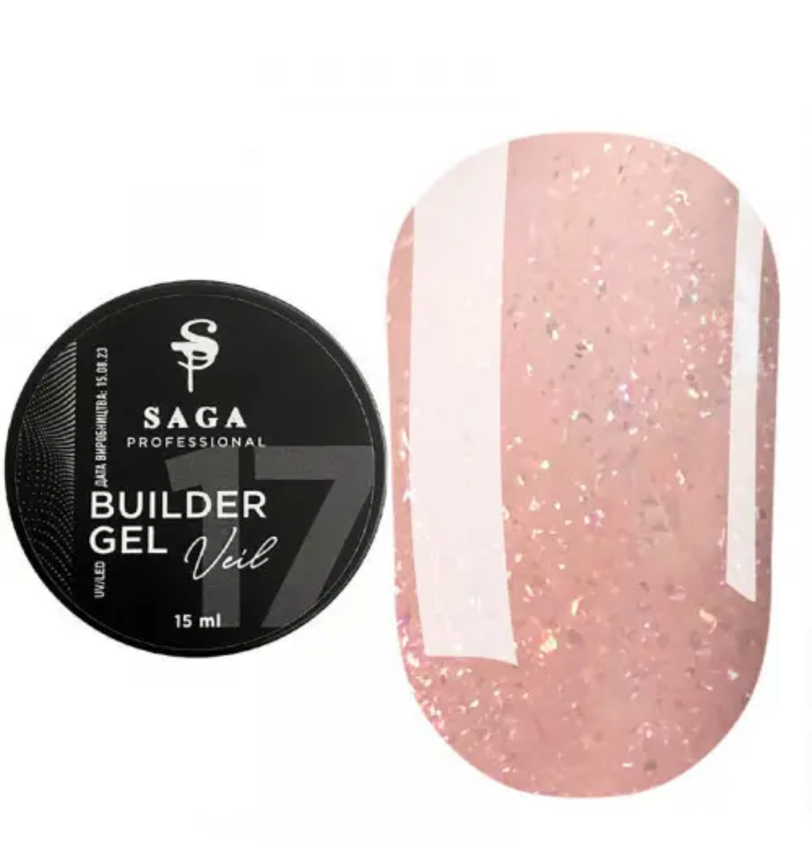 Saga Builder Veil Gel №17 – 15 ml
Pfirsich mit Glimmer – für funkelnde Modellagen