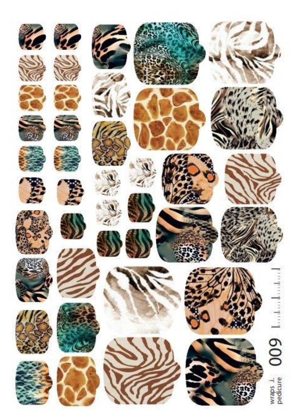Wraps für Pediküre Nr. 009 – Wild Animal Mix
