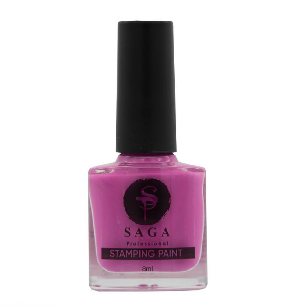SAGA PROFESSIONAL Stempellack Nr. 16 – Magenta mit klebriger Schicht, 8 ml