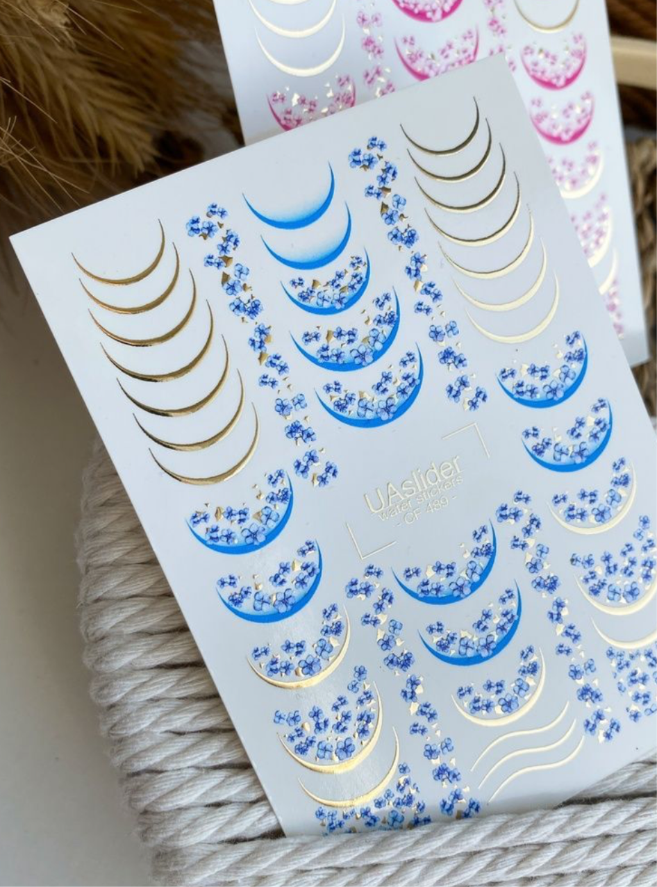 Color and Foil 489 – Blaue Blüten & Goldmonde