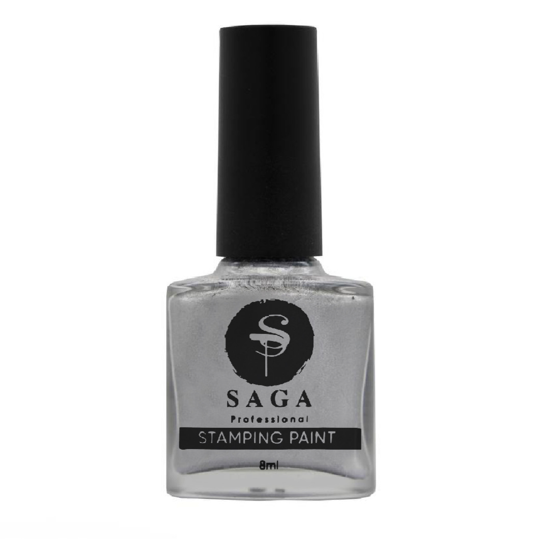 SAGA PROFESSIONAL Stempellack Nr. 10 – Silber Metallic mit klebriger Schicht, 8 ml
Luxuriöser Glanz für besondere Designs