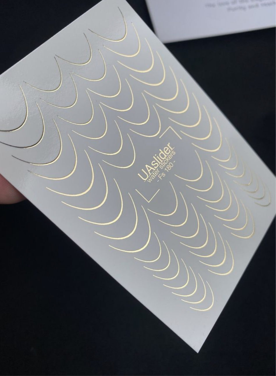 Slider-Design Fg 180 Gold | Wasser-Decals mit Goldfolie | Klassisches French