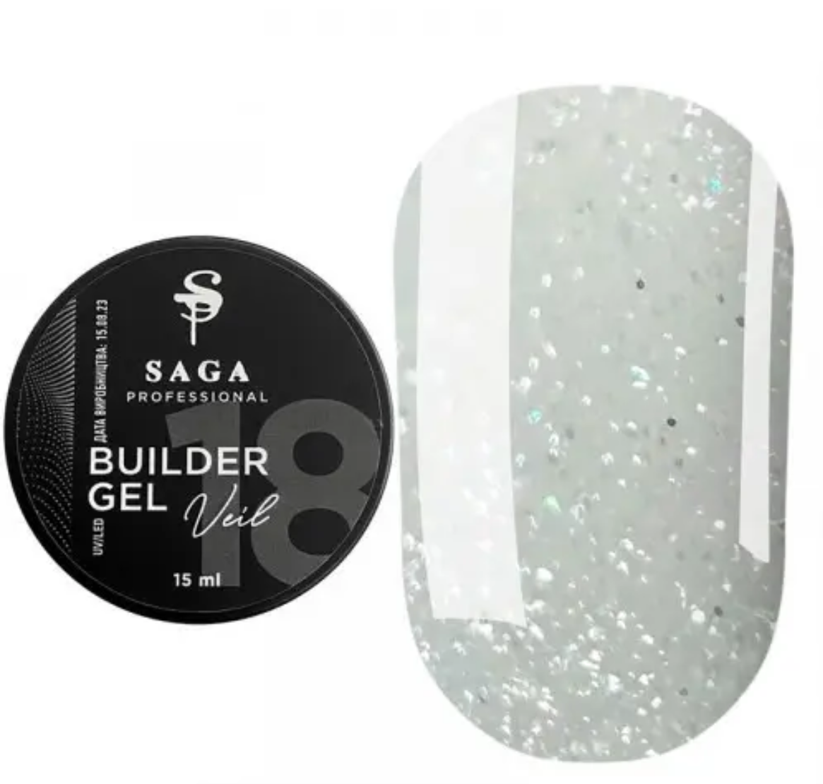 Saga Builder Veil Gel №18 – 15 ml
Milky mit Glitzer – für einen Hauch von Sternenstaub