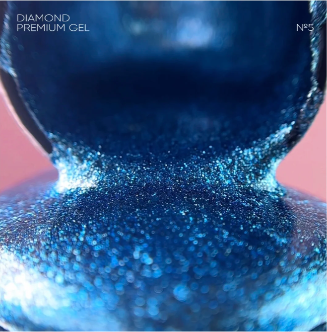 NAILSOFTHENIGHT Diamond Premium Gel Polish 05 – Blau mit feiner Metallfolie, 5 ml