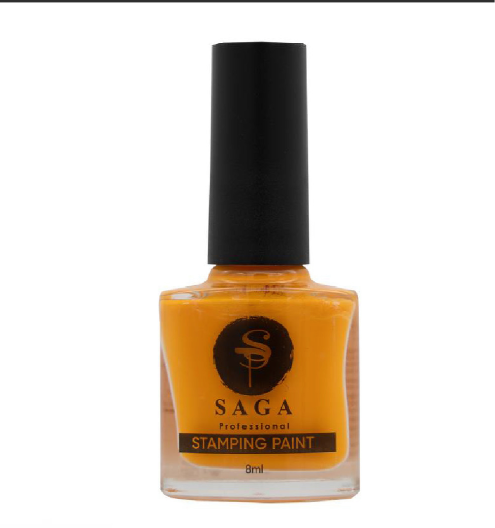 SAGA PROFESSIONAL Stempellack Nr. 15 – Sunset-Orange mit klebriger Schicht, 8 ml