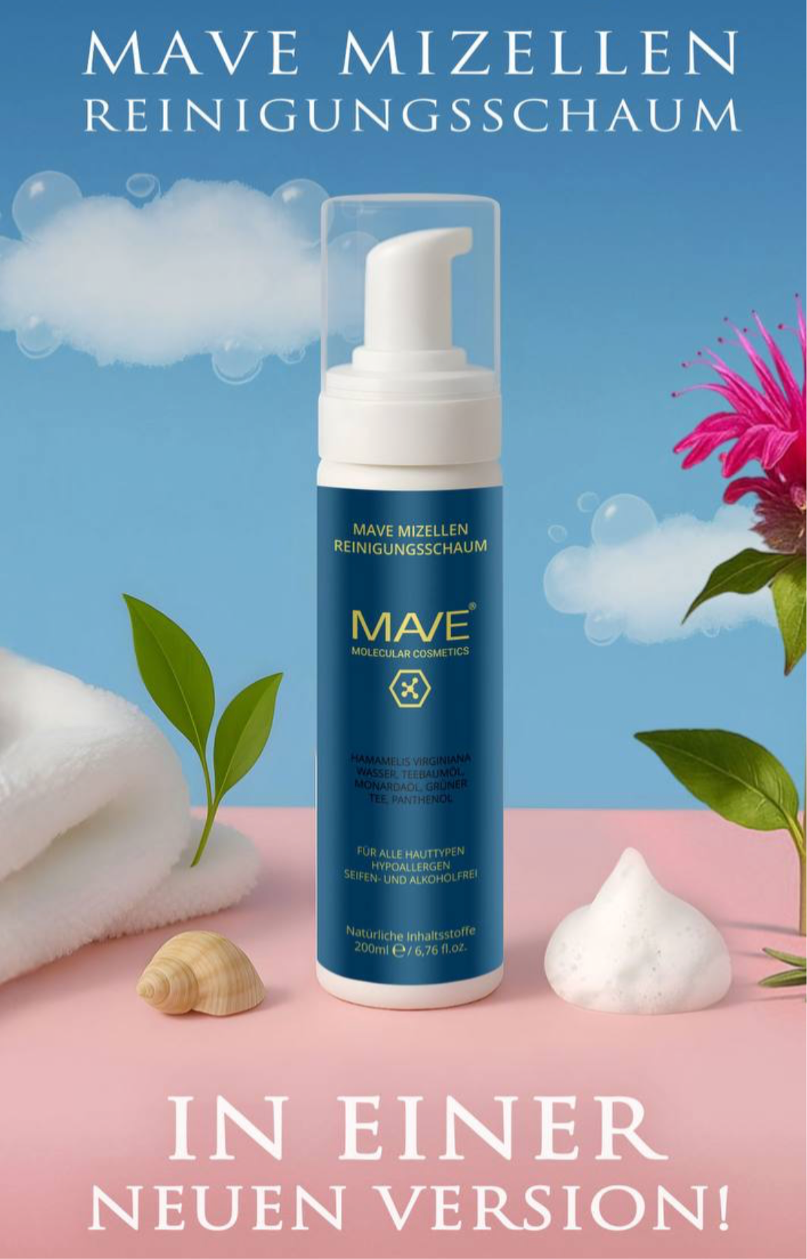 MAVE - Mizellen Reinigungsschaum, 200 ml