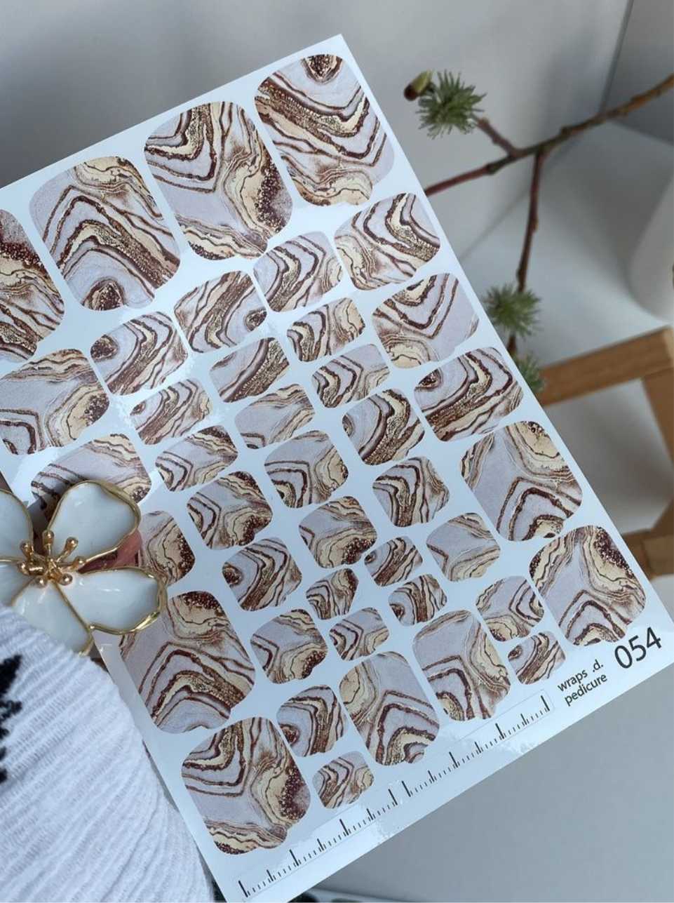 Wraps für Pediküre Nr. 054 – Marmor-Look Beige