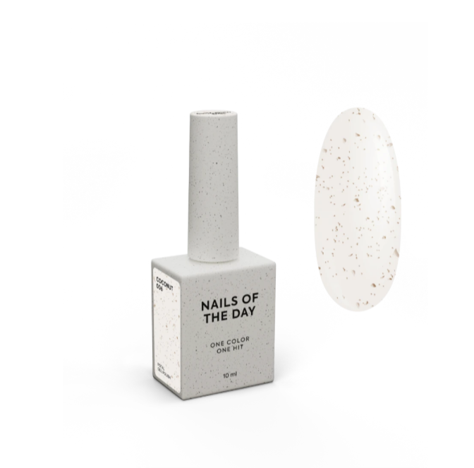 NAILSOFTHEDAY Gel Polish Coconut – Milchweiß mit Goldflakes, 10 ml