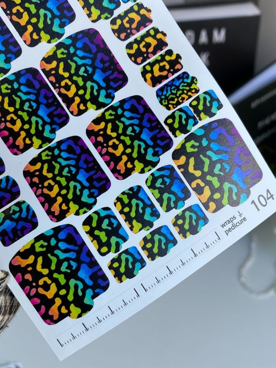 Wraps für Pediküre Nr. 104 – Rainbow Holo Animal Look