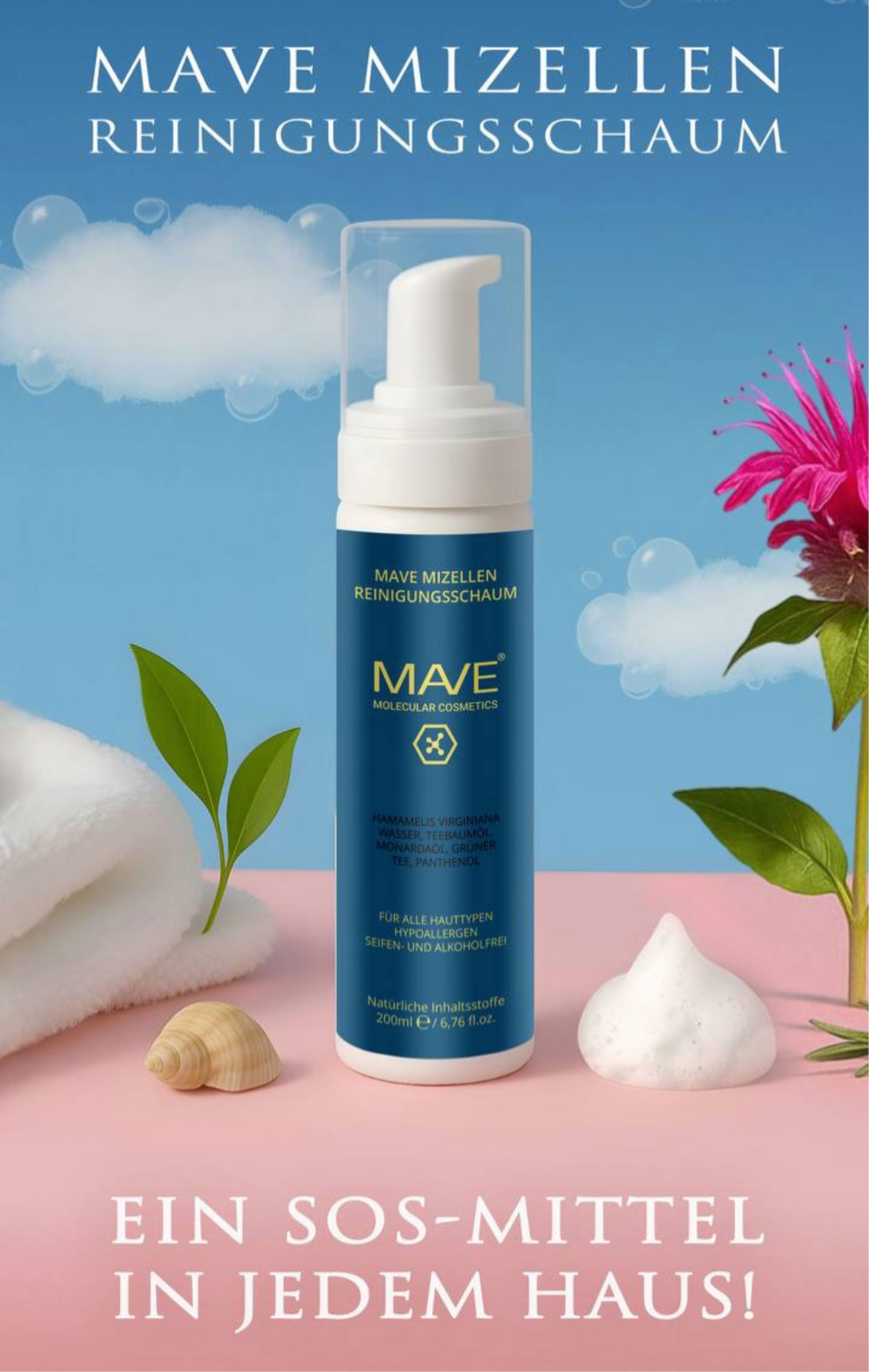 MAVE - Mizellen Reinigungsschaum, 200 ml