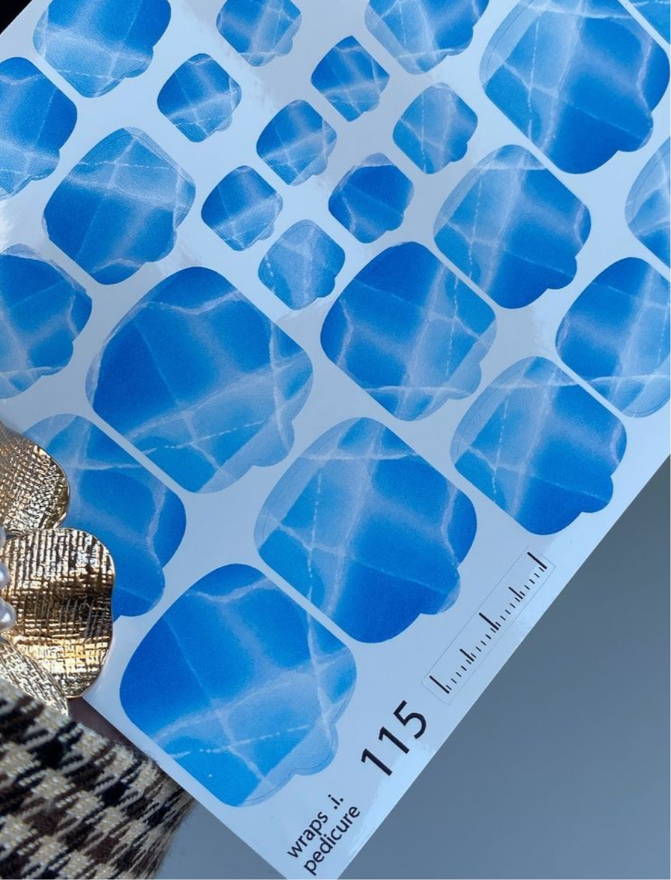 Wraps für Pediküre Nr. 115 – Blaues Wasser-Design
