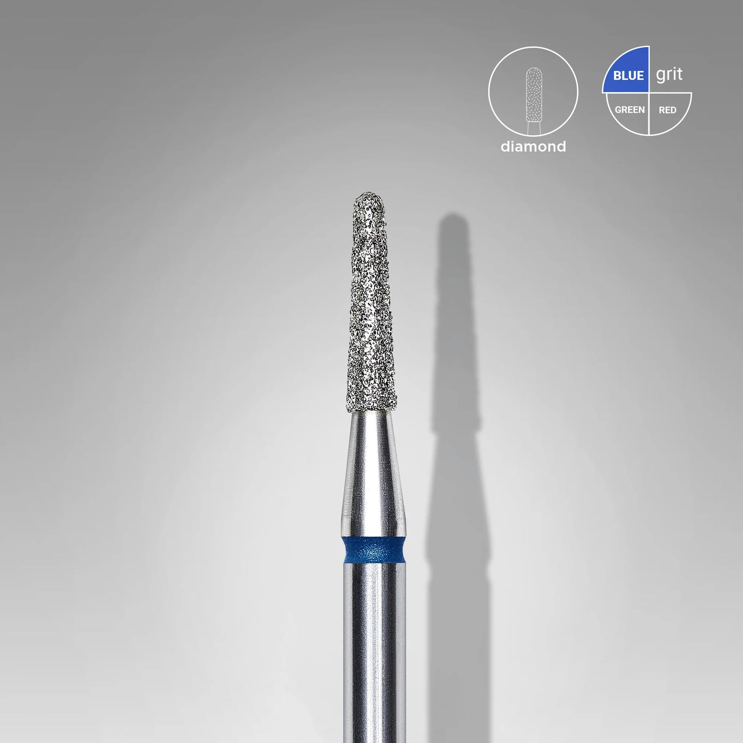 Diamantfräse "Kegelstumpf" blau, Durchmesser 1.8 mm / Arbeitsteil 8 mm