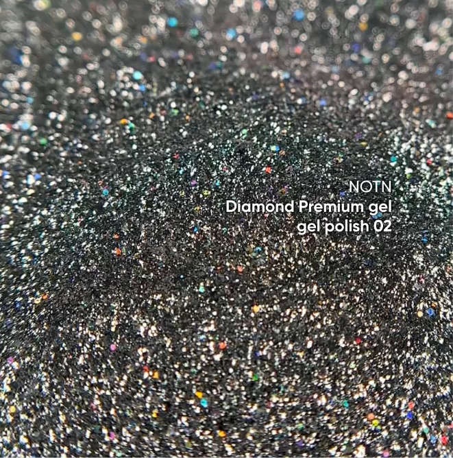 NAILSOFTHENIGHT Diamond Premium Gel Polish 02 – Silber Holo mit feiner Metallfolie, 5 ml