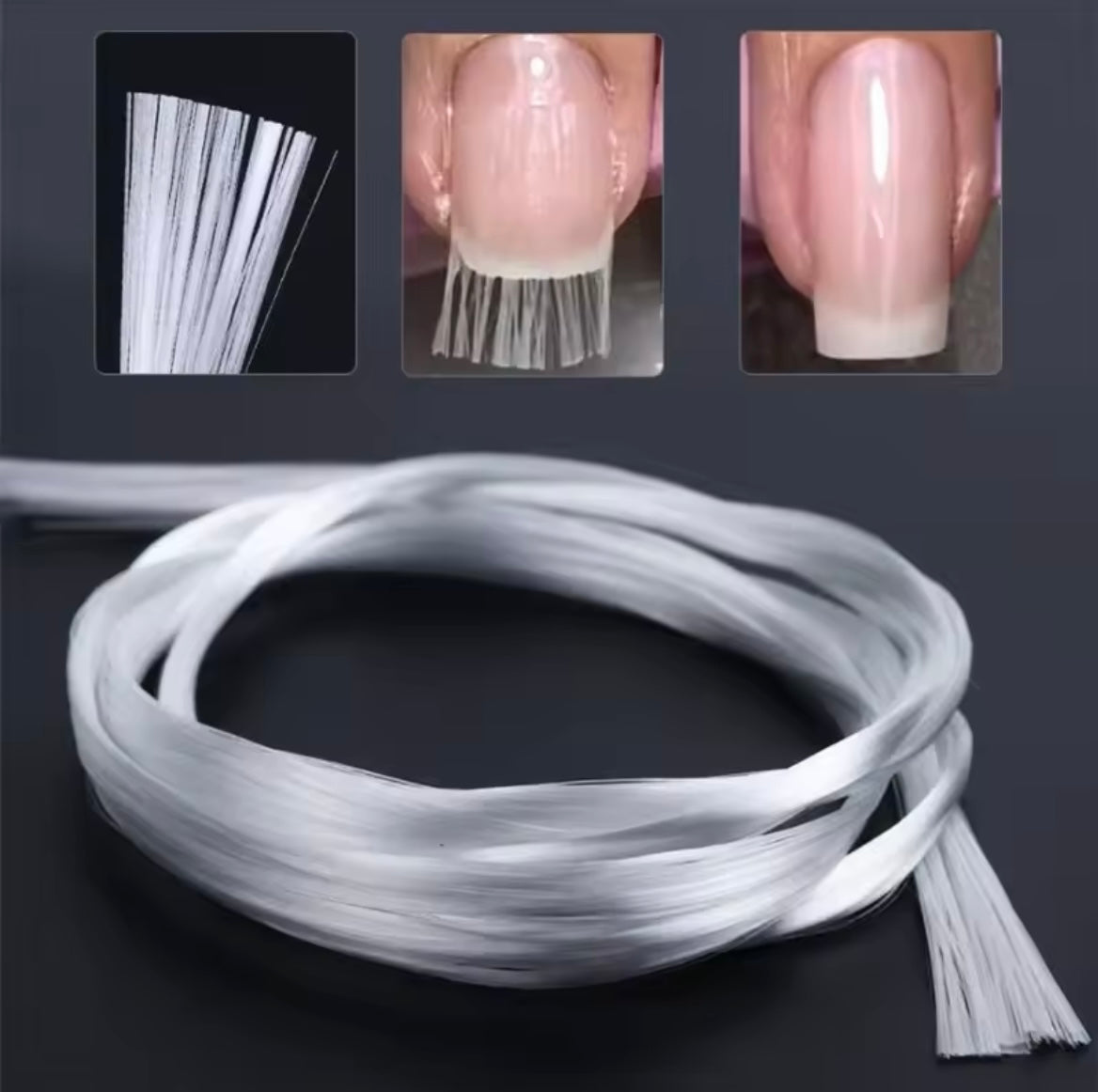 2M Nail Art Fiberglas – Glasfasern für UV-Gel, Acryl & Nagelverlängerung | Maniküre Werkzeug
