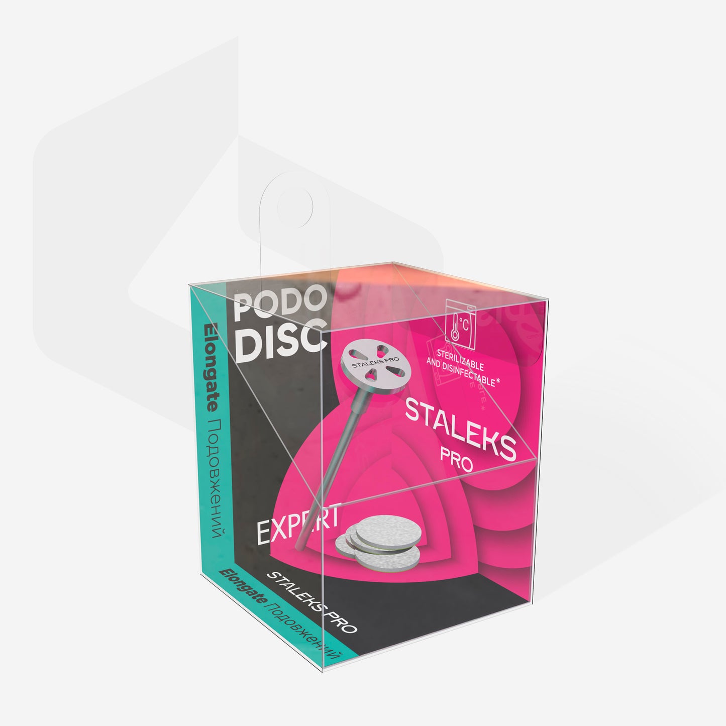 Verlängerte Pedikürescheibe PODODISC EXPERT ХS (10 mm) + Set der Einwegfeile 180 (5 Stück)