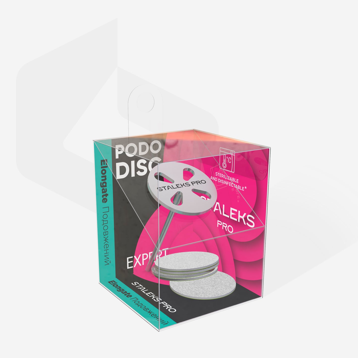 Verlängerte Pedikürescheibe PODODISC EXPERT M (20 mm) + Set der Einwegfeile 180 (5 Stück)