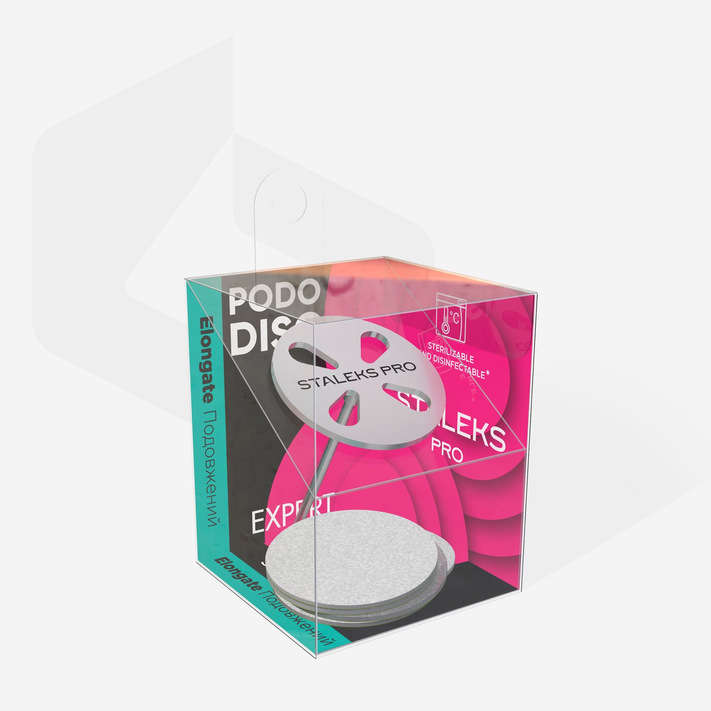 Verlängerte Pedikürescheibe PODODISC EXPERT L (25 mm) + Set der Einwegfeile 180 (5 Stück)