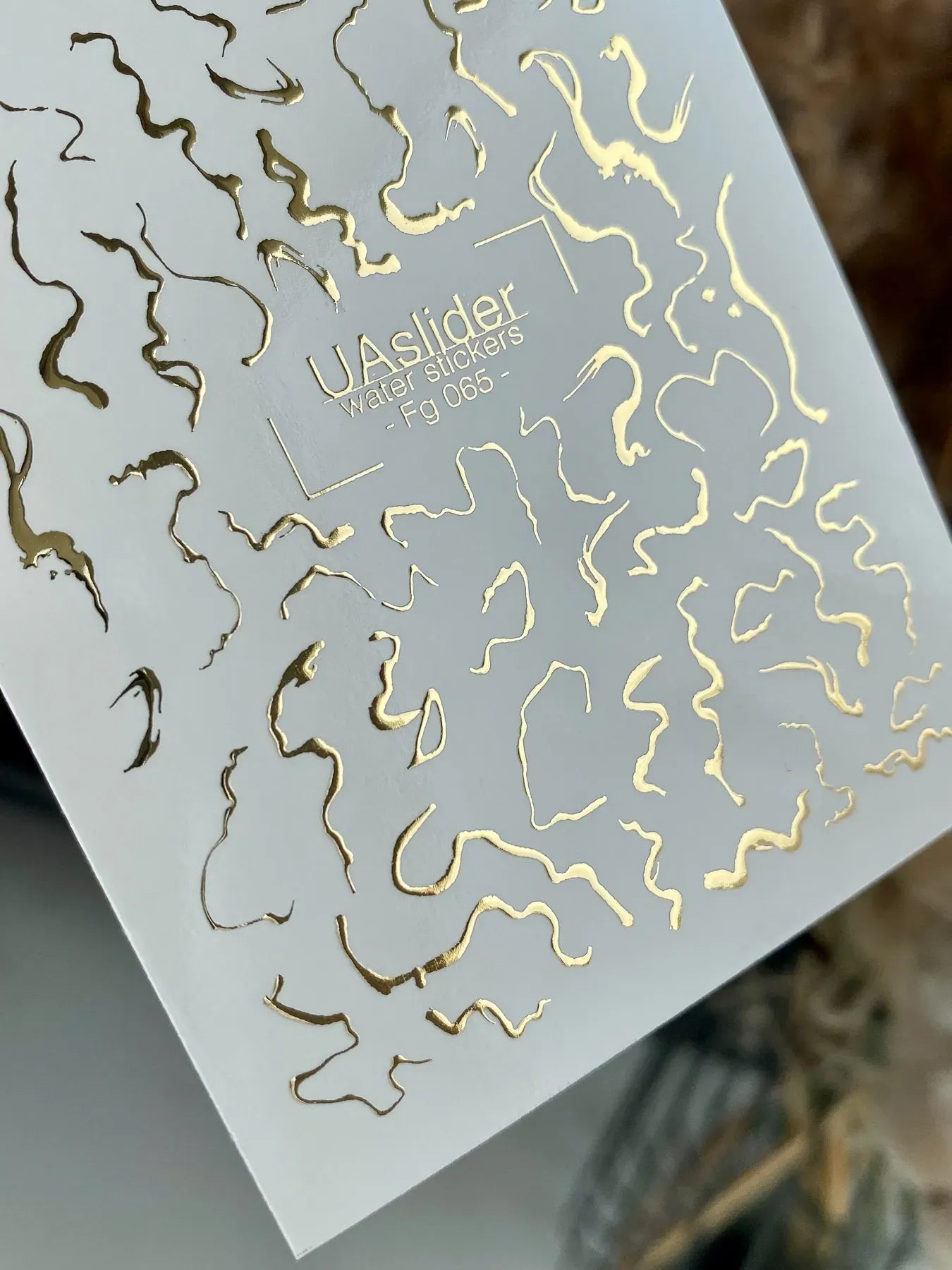 Slider-Design FG 065 | Wasser-Decals mit Goldfolie | Abstract Gold Lines