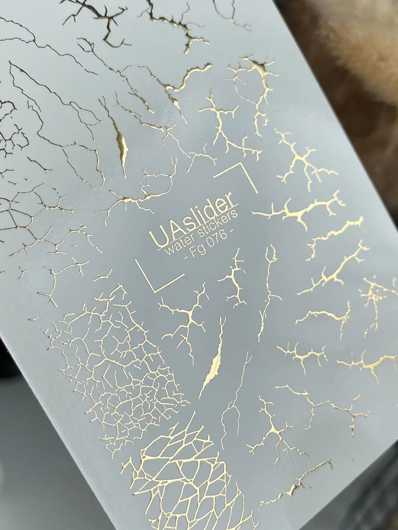 Slider-Design FG 076 | Wasser-Sticker mit Goldfolie | Crackle & Marble Effect