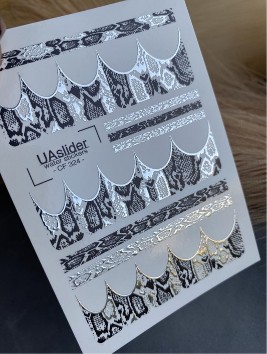 UAslider Wassersticker CF 324 – Snake Design Silber