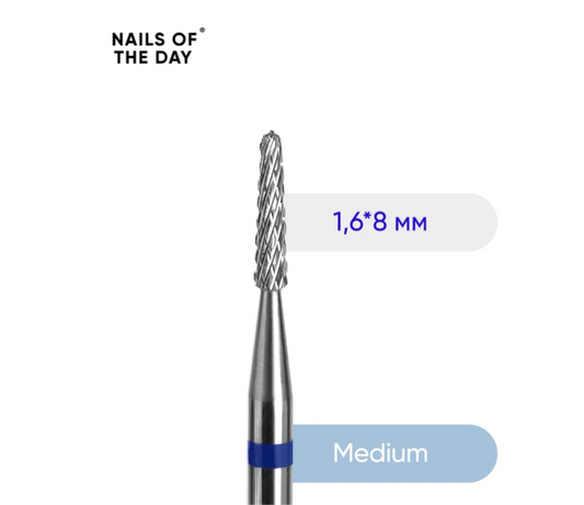 Hartmetallfräser Nailsoftheday „Nadel“ – Blau, 1,6×8 mm