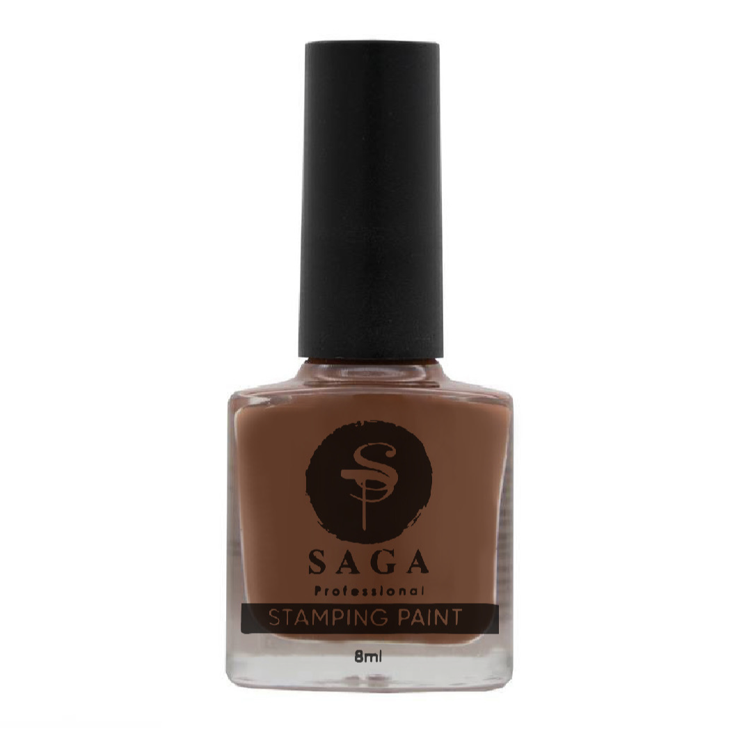 SAGA PROFESSIONAL Stempellack Nr. 26 – schokoladenbraun mit klebriger Schicht, 8 ml