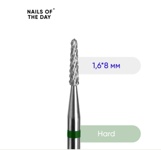 Hartmetallfräser Nailsoftheday „Nadel“ – Grün, 1,6×8 mm