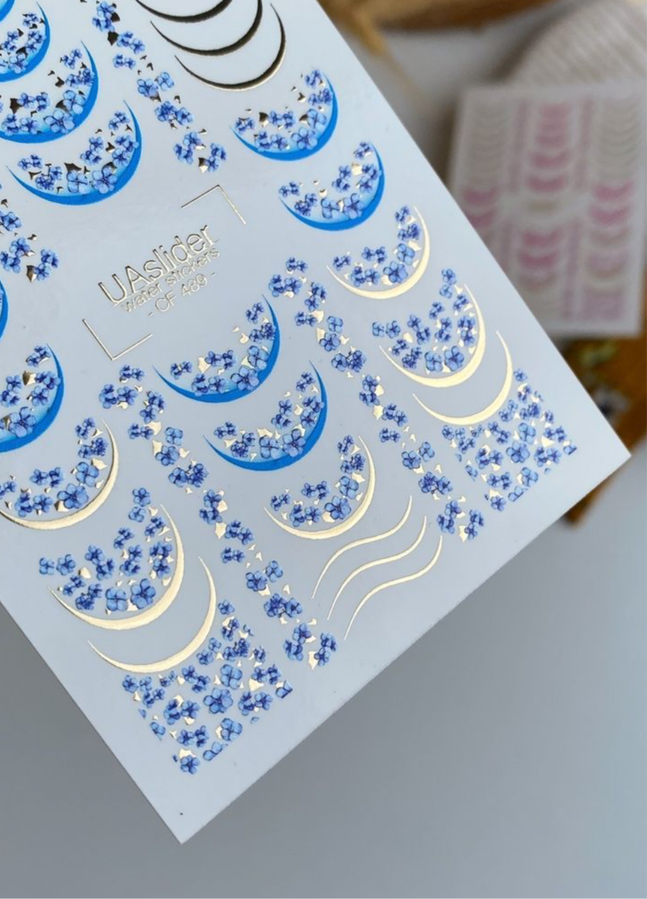 Color and Foil 489 – Blaue Blüten & Goldmonde