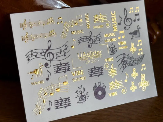 Slider-Design CF 237 | Wasser-Decals mit Goldfolie | Music & Vibe