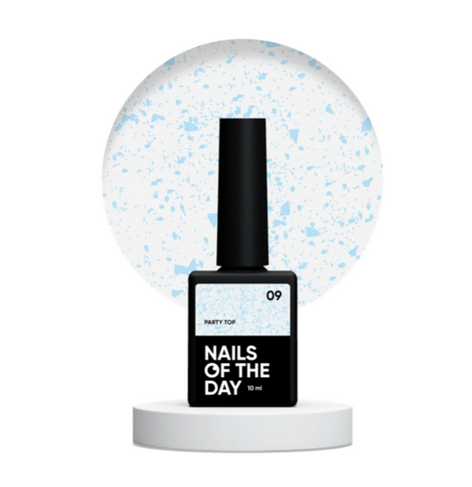 NAILSOFTHEDAY Party Top 09 – Glänzendes Top ohne Schwitzschicht mit holografischem Flakes-Effekt, 10 ml