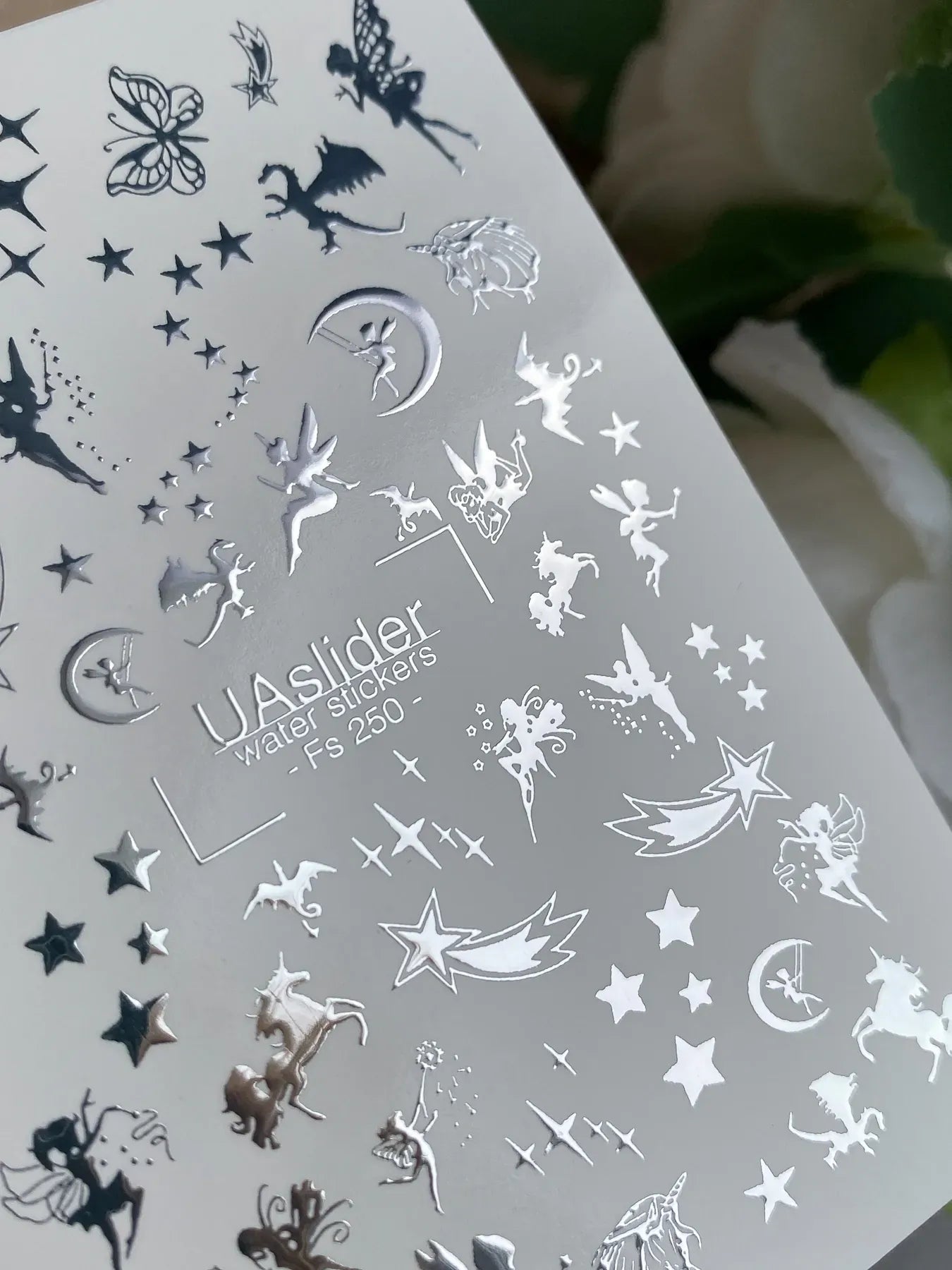 Slider-Design FS 250 | Wasser-Decals mit Silberfolie | Fairy, Sterne & Fantasy