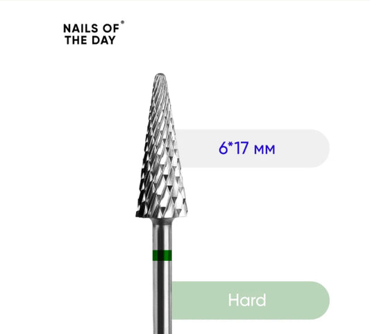 NAILSOFTHEDAY Kegel-Fräser — Marken-Hartmetall-Kegel-Fräser, grün, 6*17 mm