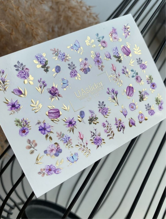 Slider-Design „Color and Foil 117“ – Lavendelliebe mit Goldschimmer